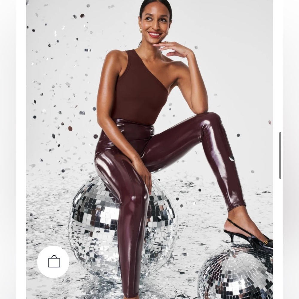 Spanx Shape Faux Leather patent leggings